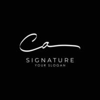 ca initial letter handwriting signature style monogram logo design template vector