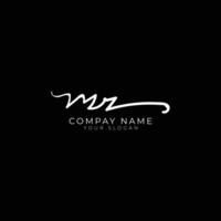 MR initial letter handwriting signature style monogram logo design template vector