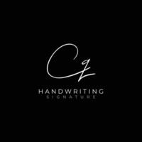 c q initial letter handwriting signature style monogram logo design template vector