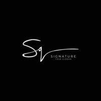 SQ initial letter handwriting signature style monogram logo design template vector