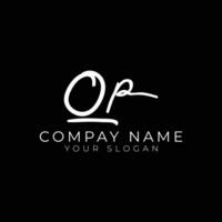 QP initial letter handwriting signature style monogram logo design template vector