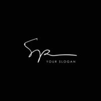 SP initial letter handwriting signature style monogram logo design template vector