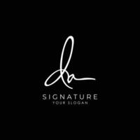 DA initial letter handwriting signature style monogram logo design template vector