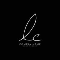 LC initial letter handwriting signature style monogram logo design template vector