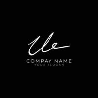 UE initial letter handwriting signature style monogram logo design template vector