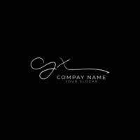 GX initial letter handwriting signature style monogram logo design template vector
