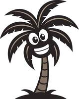 Create Simple Palm Tree mascot logo silhouette vector