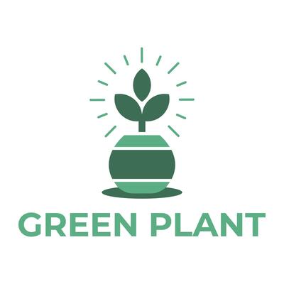 green plant flat minimalist logo design