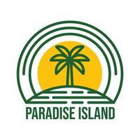 paradise island flat minimalist logo design vector