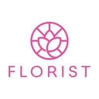 florist flat minimalist logo design vector