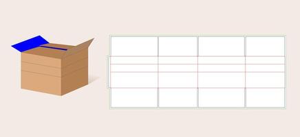 Multi Depth 12L x 10W x 8H corrugated shipping box vector