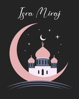Gratitude is the key to ascending spiritually as taught by the Prophet's journey on Isra Mi'raj vector