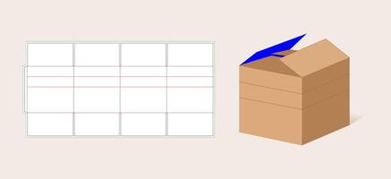 Multi Depth Corrugated Cardboard Box, 9L x 9 W x 9 H, Kraft, For Shipping vector