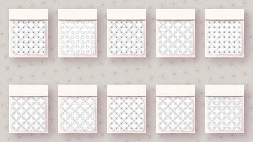 Set 10 Seamless Patterns. Geometric Illustrations. Traditional Minimalistic Textures. Abstract Modern Backgrounds vector