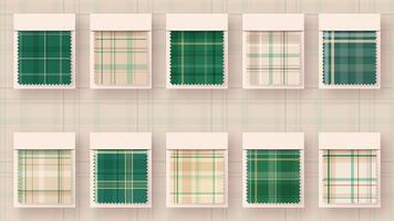 10 Seamless Simple Tartan Pattern. Traditional Scottish Texture. Fashionable Fabric. Textile Background. eps 10 vector