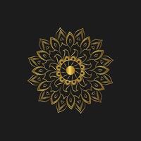 creative mehndi mandala design with golden color vector