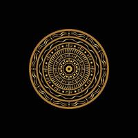 Mandala design with golden color vector