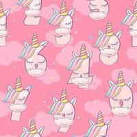 Seamless pattern numbers like unicorns on pink background. Cute Unicorn numbers illustration for birthday party. Calligraphy, lettering, typography for your Education cards, greeting cards or game vector