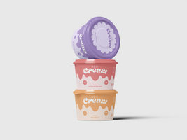 Ice Cream Container Bucket 3D Render Mockup psd
