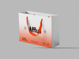 Realistic Shopping Bag With Handle Mockup 3D Render psd