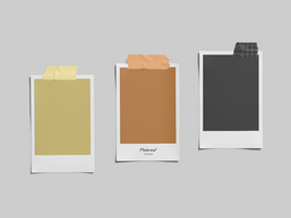 Three Polaroid Frame Mockup 3D Render psd