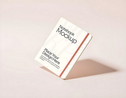 Notebook Mockup with simple pink background psd