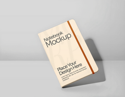 Notebook Mockup with simple grey background psd