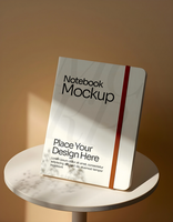 Notebook Mockup on table with shadow psd