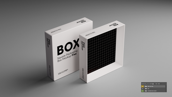 Square box mockup 3D open psd