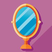 A flat icon of a mirror on a purple background vector