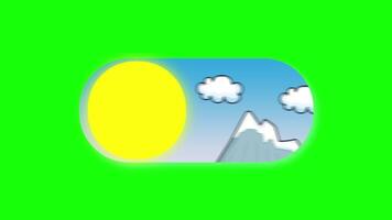 Day And Night Control Switch Loop 2D Animation Green Screen video