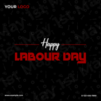 Simple Happy Labour Day Horizontal Banner Design Template psd
