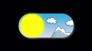Day And Night Control Switch Loop 2D Animation Alpha Channel video
