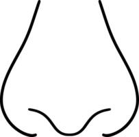 Doodle nose icon Hand drawing line art Sketch vector
