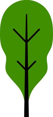 Doodle green tree icon Color clip art