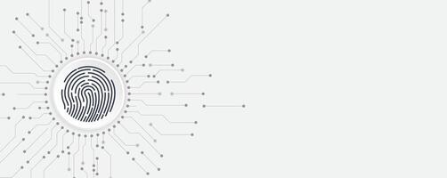 A fingerprint is shown on a circuit board vector