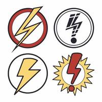 Lightning icon lineal color illustration vector
