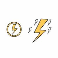 Lightning icon lineal color illustration vector
