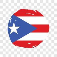 Flag of Puerto Rico with grunge brush stroke. illustration vector