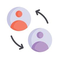 Two people interacting to enhance teamwork and cooperation vector
