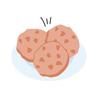 A stack of delicious cookies, dessert, bakery, and sweets vector