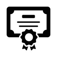 Certificate with a ribbon, symbolizing professional accreditation vector