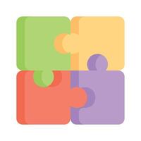 Puzzle pieces fitting together, symbolizing teamwork and collaboration vector