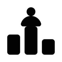 Bar chart with people icons, representing performance measurement vector