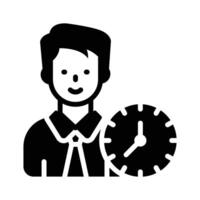 Clock with person concept icon of punctuality vector