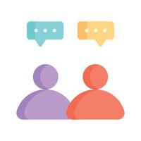 Two people with speech bubbles, symbolizing team discussion or chat vector