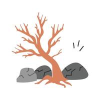 Dead tree representing the impact of deforestation vector