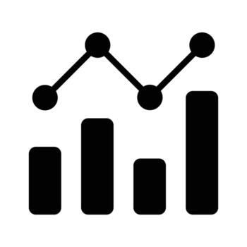 Bar chart representing performance metrics and analytics vector