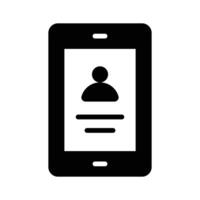 A smartphone with a user profile, symbolizing contact information vector