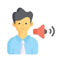 Person with a megaphone, symbolizing announcements and public speaking vector